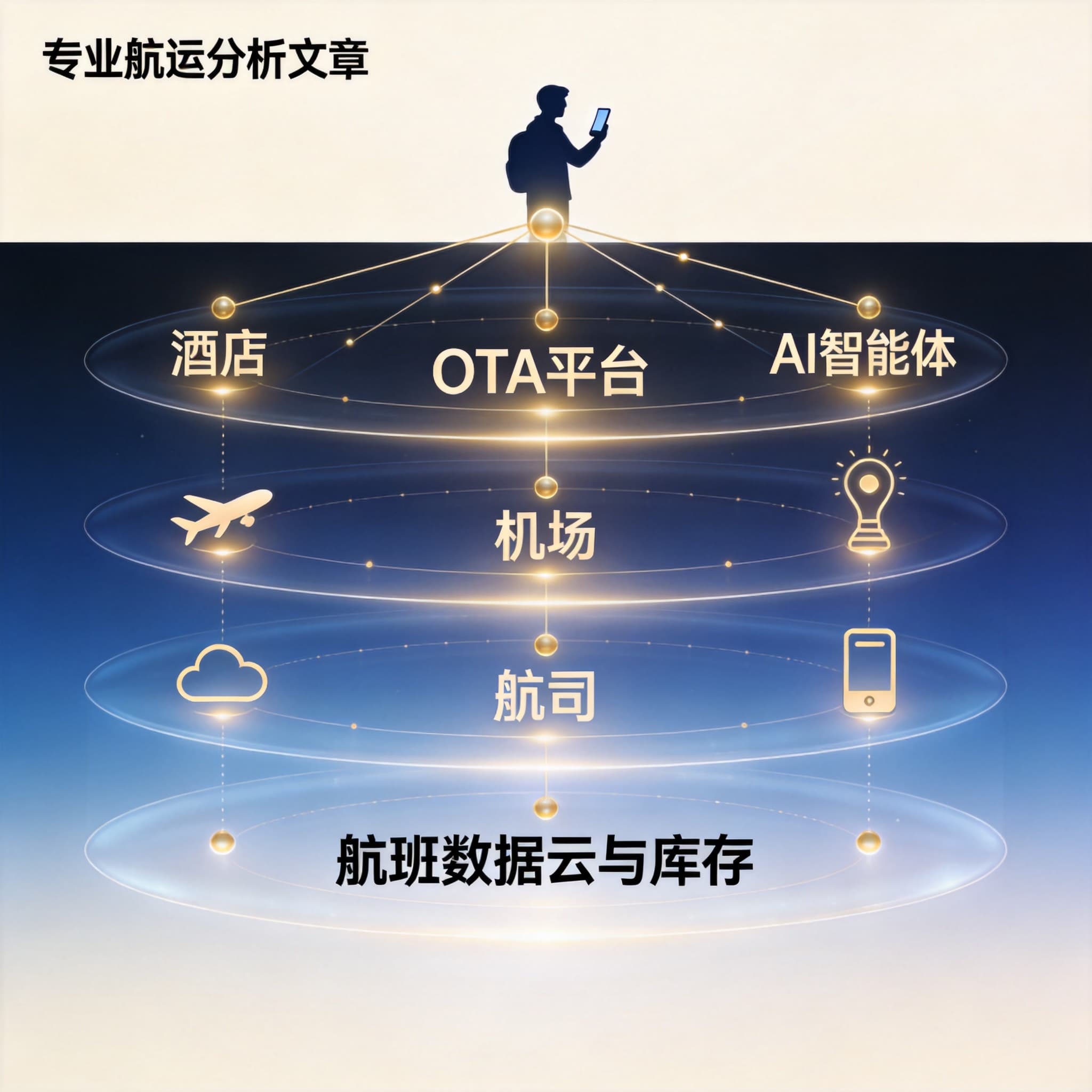 航旅业四层产业链：数据层、供给层、分销层、智能入口层